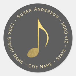 Imitate Gold Foil Achte Note Rückgabeadresse Label Runder Aufkleber