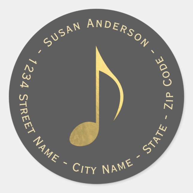 Imitate Gold Foil Achte Note Rückgabeadresse Label Runder Aufkleber (Vorderseite)