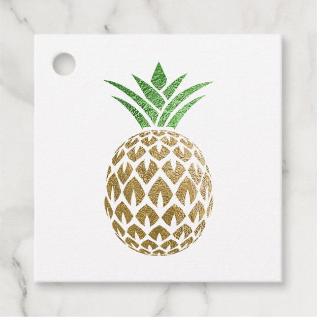 Imitate Gold Foil Ananas Event Planner Geschenkanhänger (Vorderseite)