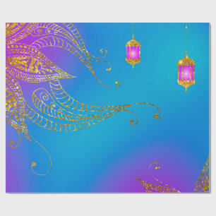 Imitate Gold Foil Arabian Bollywood Geschenkpapier