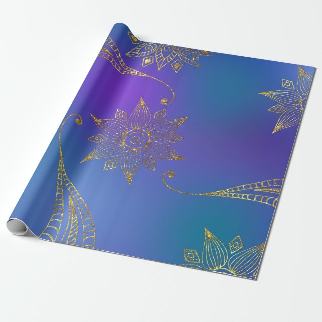 Imitate Gold Foil Arabian Bollywood Geschenkpapier (Ungerollt)