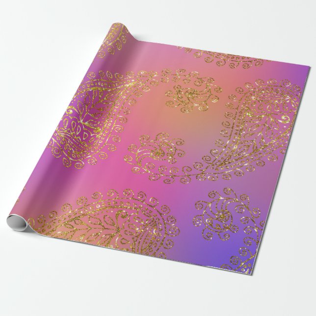 Imitate Gold Foil Arabian Bollywood Geschenkpapier (Ungerollt)
