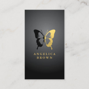 Imitate Gold Foil & Black Butterfly Visitenkarte