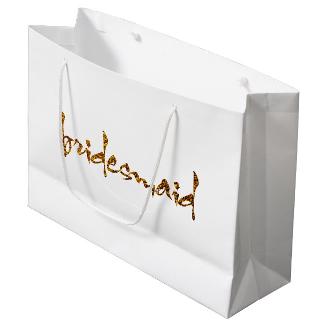 Imitate Gold Foil Bridesmaid Große Geschenktüte (Vorderseite Schrägansicht)