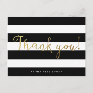 Imitate Gold Foil Calligrafy   Schwarze und weiße  Postkarte