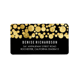 Imitate Gold Foil Confetti Black Adressaufkleber