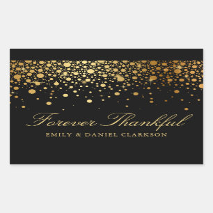 Imitate Gold Foil Confetti Black Wedding Vielen Da Rechteckiger Aufkleber