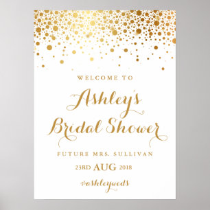 Imitate Gold Foil Confetti Brautparty Poster