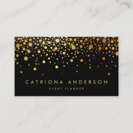 Imitate Gold Foil Confetti Business Card | Schwarz Visitenkarte