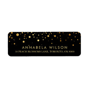 Imitate Gold Foil Confetti Dots Black