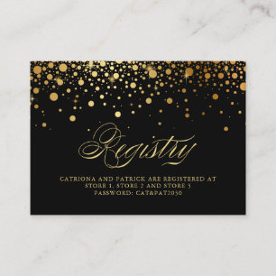 Imitate Gold Foil Confetti Dots Black Registry Car Platzkarte