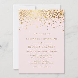 Imitate Gold Foil Confetti Dots Blush Hochzeit Einladung
