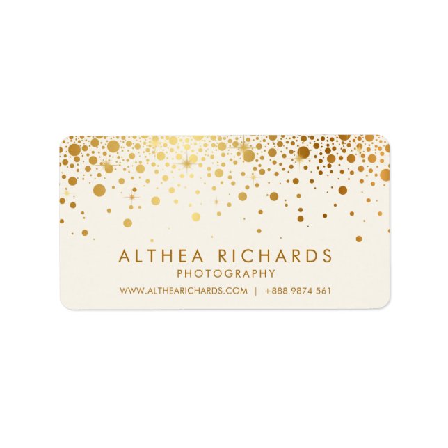Imitate Gold Foil Confetti Dots Business Card | El Adressaufkleber (Vorne)