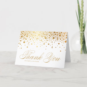 Imitate Gold Foil Confetti Dots Hochzeit Dankeskarte
