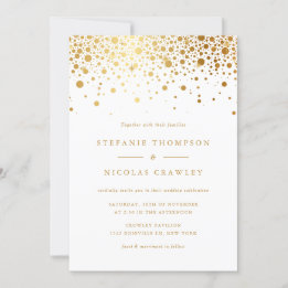 Imitate Gold Foil Confetti Dots Hochzeit Einladung