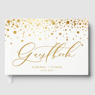 Imitate Gold Foil Confetti Dots Hochzeit Gästebuch