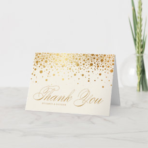 Imitate Gold Foil Confetti Dots   Ivory Vielen Dan Dankeskarte