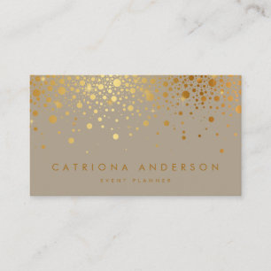 Imitate Gold Foil Confetti Dots Modern II Visitenkarte
