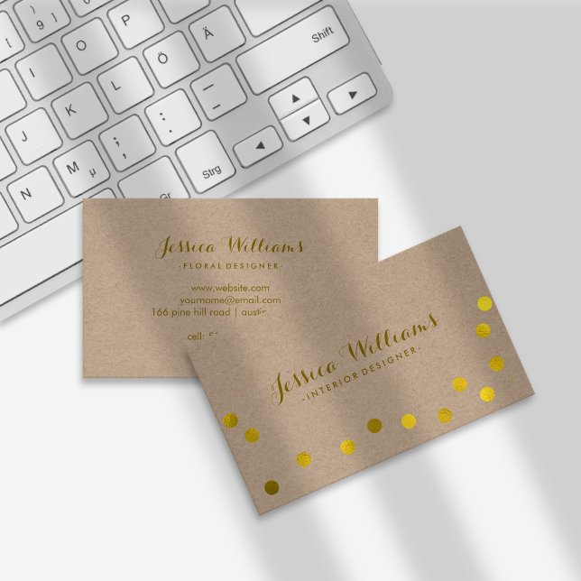Imitate Gold Foil Confetti Dots Visitenkarte (Von Creator hochgeladen)