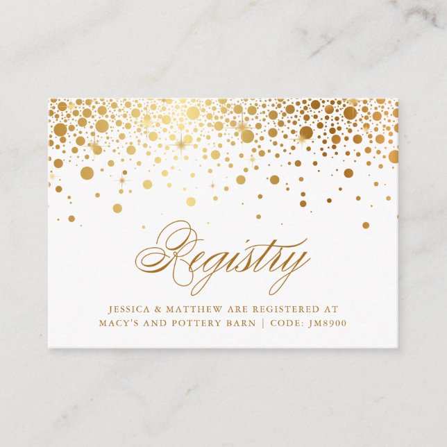 Imitate Gold Foil Confetti Dots Wedding Card Begleitkarte (Vorderseite)