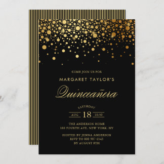 Imitate Gold Foil Confetti Einladung