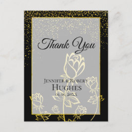 Imitate Gold Foil Confetti florales Wasserzeichen Postkarte