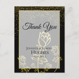 Imitate Gold Foil Confetti florales Wasserzeichen  Postkarte