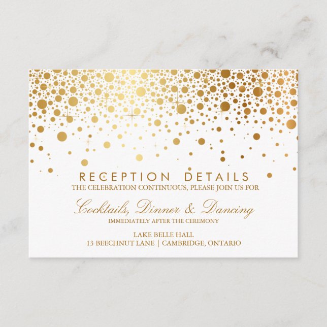 Imitate Gold Foil Confetti Hochzeitskarte Begleitkarte (Vorderseite)