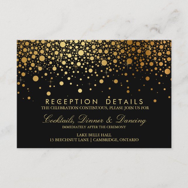 Imitate Gold Foil Confetti Hochzeitskarte Begleitkarte (Vorderseite)
