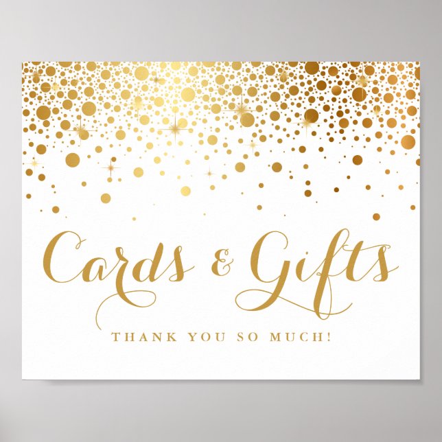 Imitate Gold Foil Confetti Karten und Geschenke Poster (Vorne)