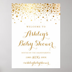 Imitate Gold Foil Confetti Kinderdusche Begrüßungs Poster