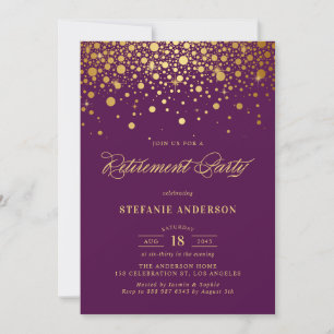 Imitate Gold Foil Confetti Lila Altersversorgung P Einladung