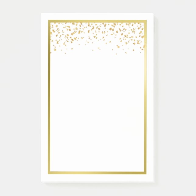 Imitate Gold Foil Confetti Notepad Post-it Klebezettel (Vorderseite)