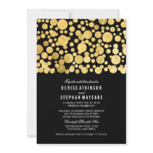 Imitate Gold Foil Confetti Schwarze Hochzeit Einla