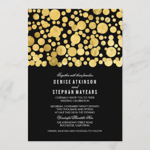 Imitate Gold Foil Confetti Schwarze Hochzeit Einla Einladung
