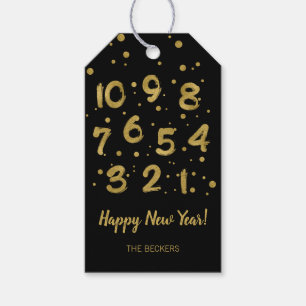 Imitate Gold Foil Countdown Happy New Year Gift Ta Geschenkanhänger
