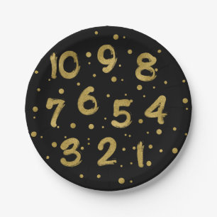Imitate Gold Foil Countdown Neujahrsvortrag Teller
