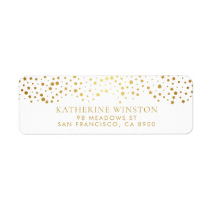 Imitate Gold Foil Dots and Stars Rückgabeadresse L
