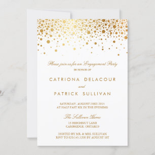 Imitate Gold Foil Elegante Engagement Party Einlad Einladung