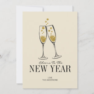 Imitate Gold Foil Frohsinn Neujahrskarte Feiertagskarte
