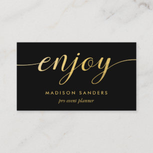 Imitate Gold Foil Genießen Typografie Event Planne Visitenkarte