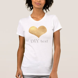 Imitate Gold Foil, Herz T-Shirt