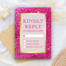 Imitate Gold Foil Hot Pink Glitzer Hochzeit