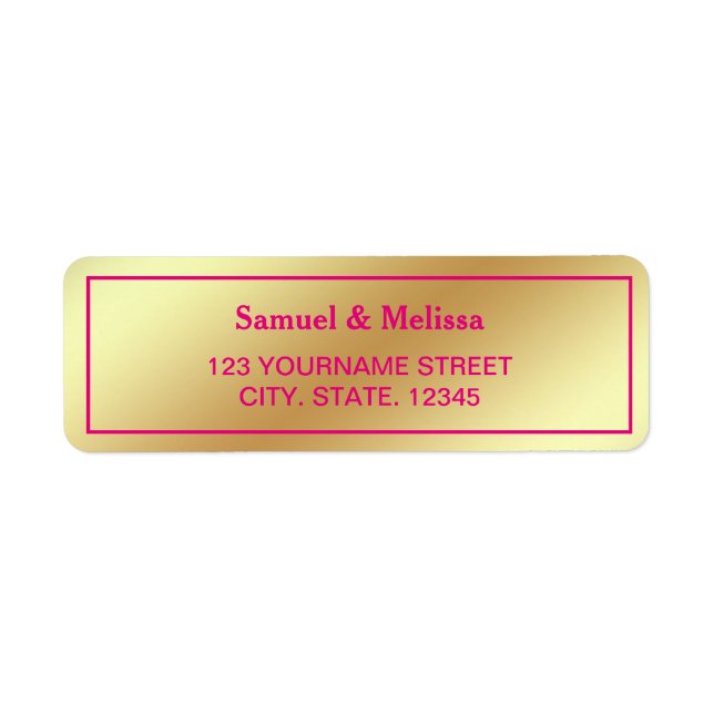 Imitate Gold Foil Hot Pink Hochzeit (Vorne)