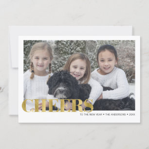 Imitate Gold Foil jubelt Silvester Fotokarte Feiertagskarte