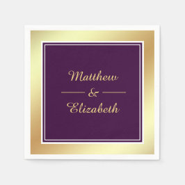 Imitate Gold Foil Lila Hochzeitszeitung Serviette