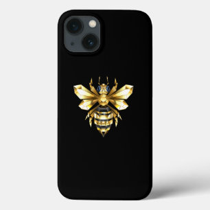 Imitate Gold Foil Logo Bee Polygonal auf Schwarz Case-Mate iPhone Hülle