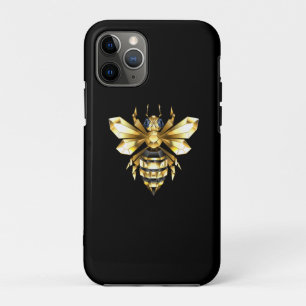 Imitate Gold Foil Logo Bee Polygonal auf Schwarz Case-Mate iPhone Hülle
