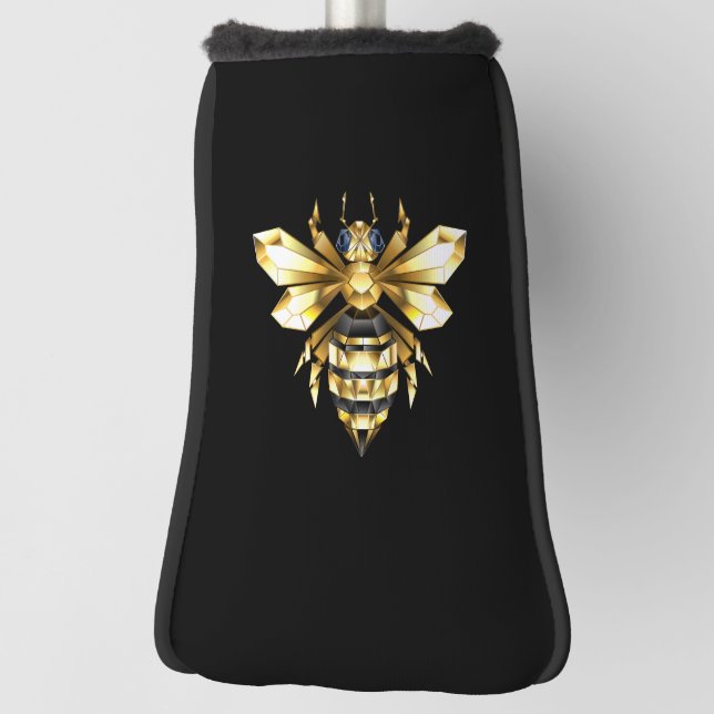 Imitate Gold Foil Logo Bee Polygonal auf Schwarz Golf Headcover (Rotieren 90)