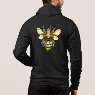Imitate Gold Foil Logo Bee Polygonal auf Schwarz Hoodie